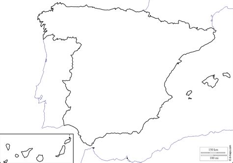 Mapa Mudo De España En Blanco Mapa Fisico