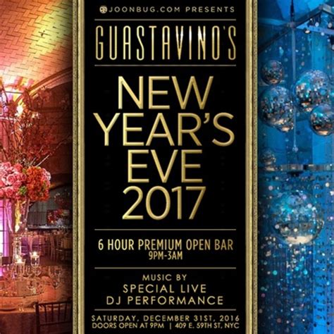 New Years Eve At Guastavinos 6 Hour Premium Open Bar Tickets