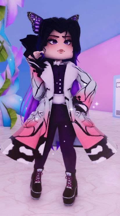 Shinobu Cosplay In 2022 Aesthetic Roblox Royale High Outfits Royale