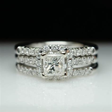 Holiday Sale Princess Cut Diamond Halo Engagement Ring
