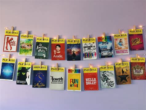 Pretty Aesthetic Broadway Playbill Wall Fairy Lights Aesthetic Aes