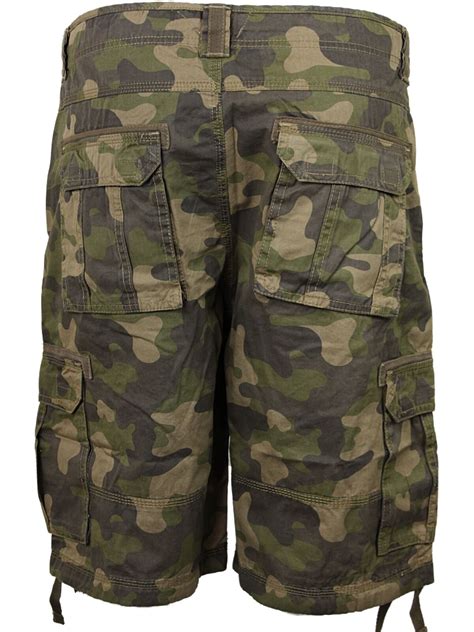 new mens kam cargo camo shorts dark green camouflage regular big plus size waist ebay