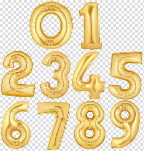 Gold Numbers Balloons Transparent Background Png Clipart Hiclipart