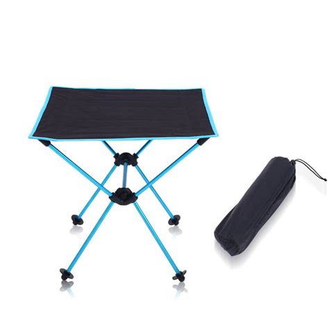 Outdoor Foldable Table Portable Camping Desk For Ultralight Beach Aluminium Hiking Climbing Blue