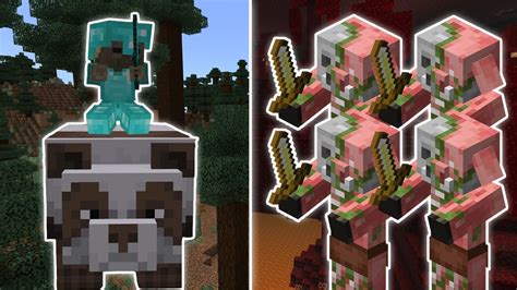 Rarest Mob Vs 4 Zombified Piglins Minecraft Youtube