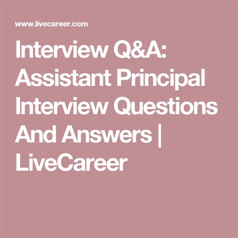 Interview Qanda Assistant Principal Interview Questions And Answers