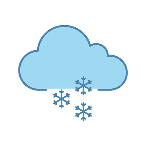 Light Snow Color Icon Winter Snowy Weather Cloud And Snowflake