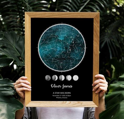 Pin On Custom Baby Star Map For Baby Birth Star Chart