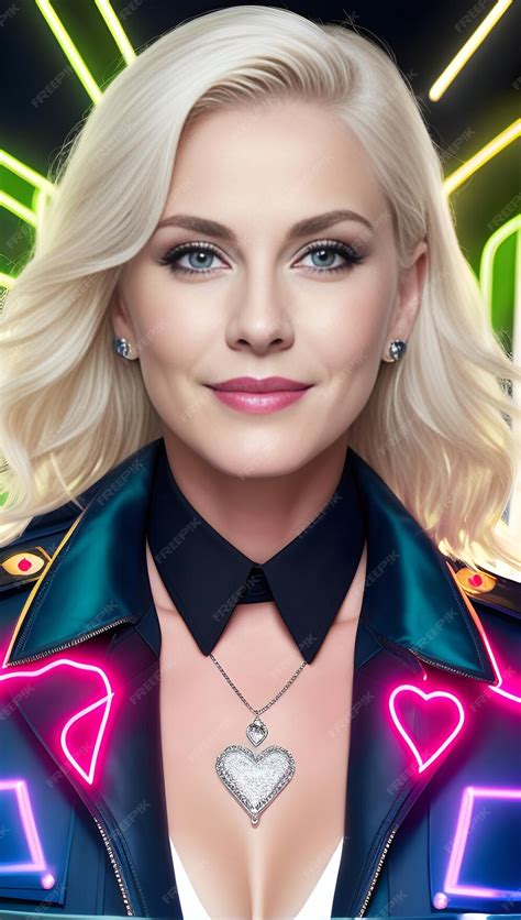 Premium Ai Image Portrait Of A Beautiful Blonde Woman In A Black Leather Jacket