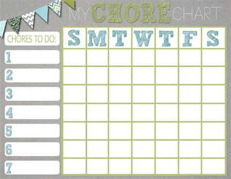 Free Chore Chart Printable Chore Chart Kids Printable Chore Chart