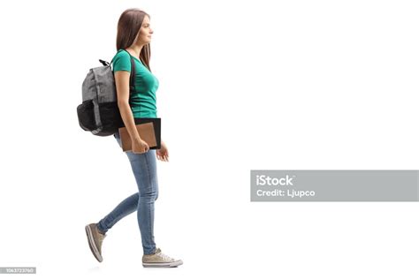 Female Student With Backpack Walking Stock Photo Download Image Now