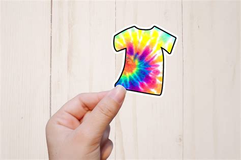 Tie Dye Shirt Sticker Hippie Ts Waterproof Sticker Etsy