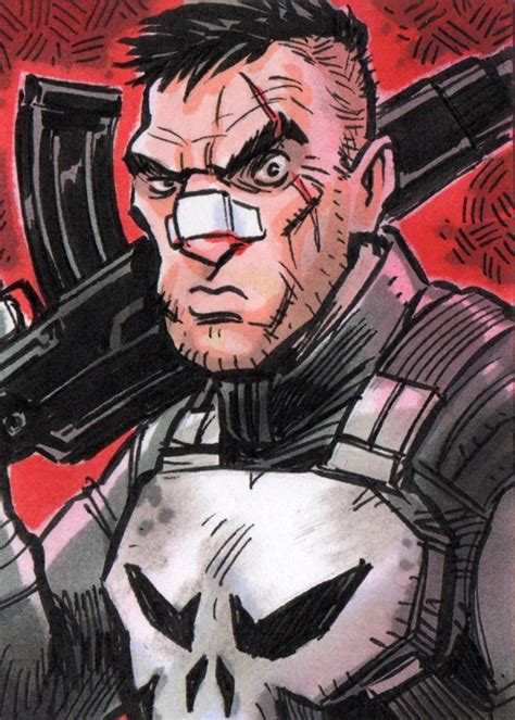 Punisher Sketch Card In Tim Shinns Tim Shinn Sketch Cards Comic Art