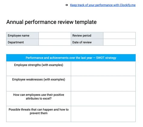 Employee Performance Report Template Word Printable Templates