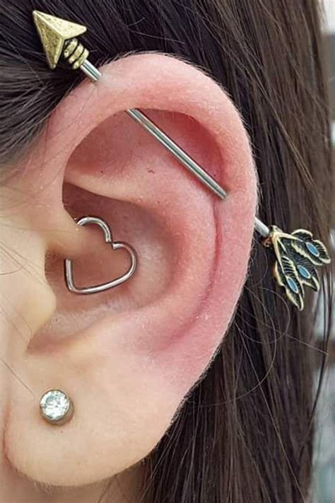 Wired Heart Daith Earring Rook Earring Cartilage Piercing Helix Ring