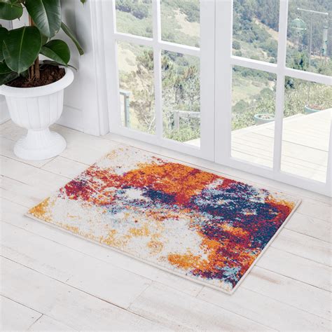 Contemporary 2x3 Area Rug 2 X 3 Abstract Multi Color Indoor Scatter