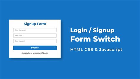 Login And Signup Form Switch Animation Using Html Css And Javascript