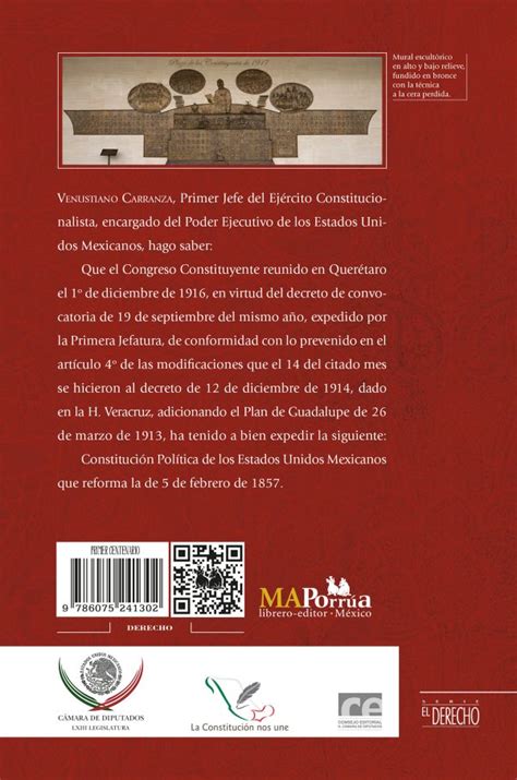 •primer Centenario De La Constitución Del Pueblo Mexicano 1917 2017