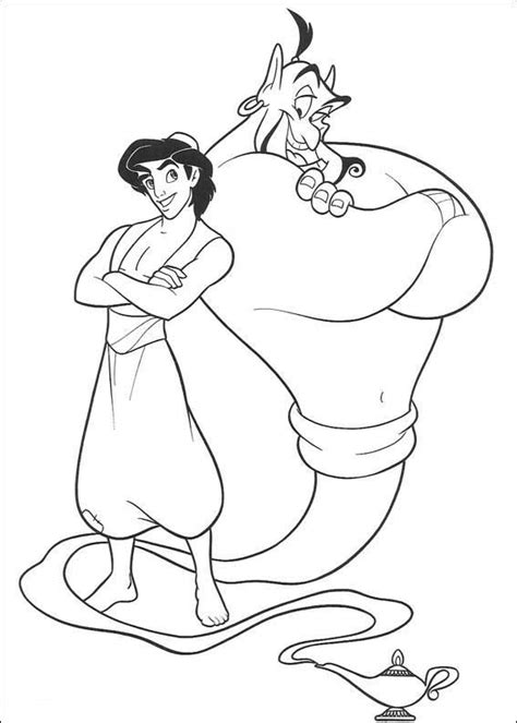 kleurplaten en zo » Kleurplaten van aladdin