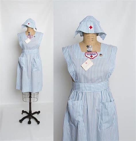 Vintage Candy Striper Dress Nurse Uniform With Hat Etsy Candy