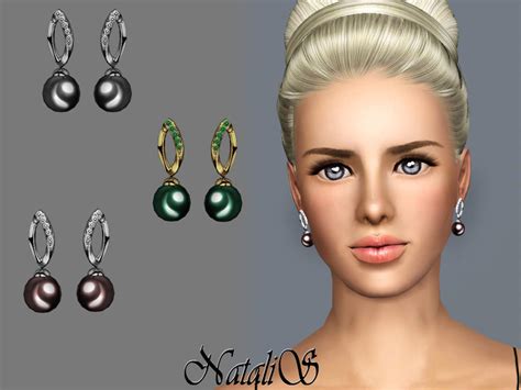 The Sims Resource Natalis Tahitian Pearl Earrings Fa Fe