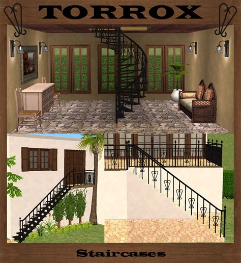 Mod The Sims Torrox Spanishsouthwestern Build Set Part 5 Staircases