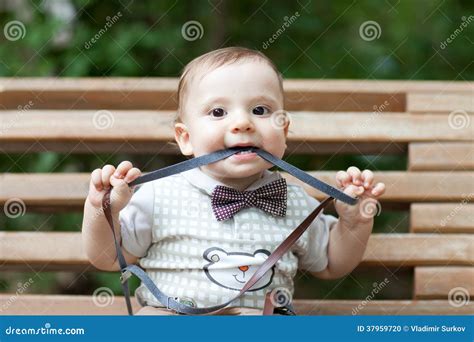 Happy Child On The Bench Stock Photo Image Of Casual 37959720
