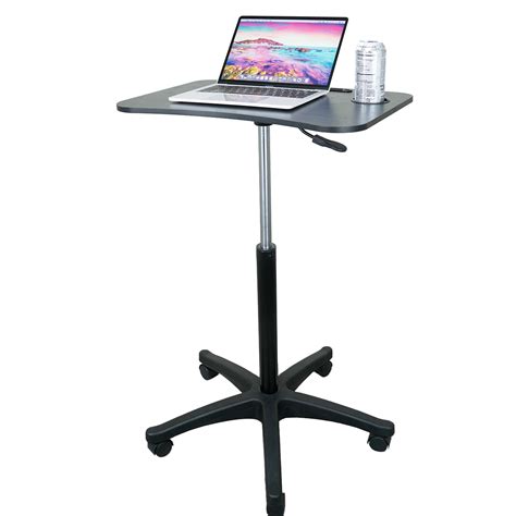 Pneumatic Adjustable Height Standing Desk Rolling Laptop Desk Height