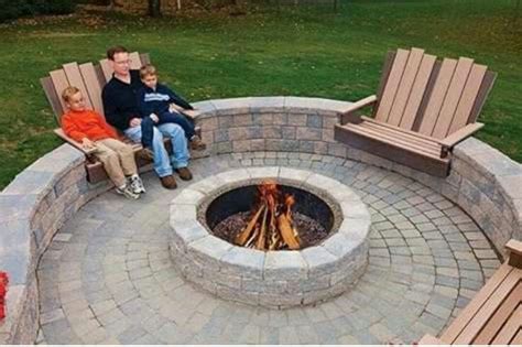 In Groundrecessed Seating Around An In Ground Fire Pit Backyard