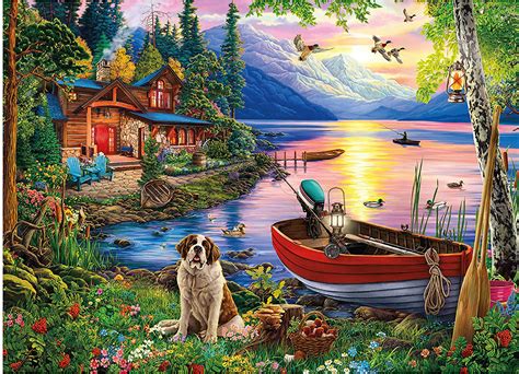 Lakeside Cabin 1000 Pieces Ceaco Puzzle Warehouse
