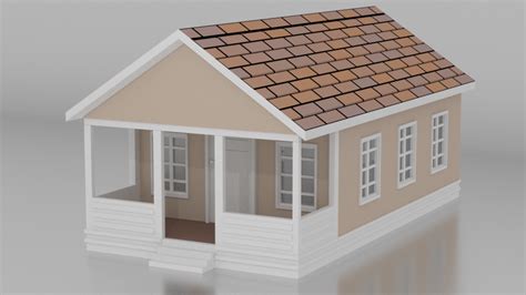 Simple House Model Free 3d Model In Buildings 3dexport