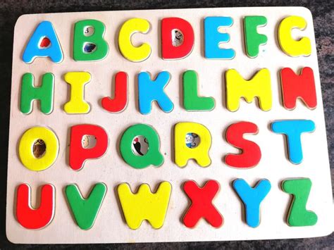 Puzzle Letras Mayusculas De Madera Alfabeto En Ingles Montessori