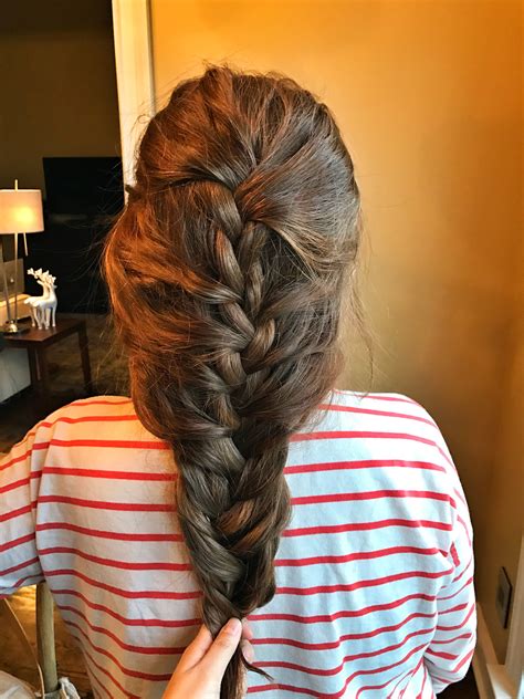 Coppermakeup Messy French Braid On Long Red Hair Long Red Hair