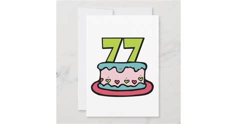 77 Year Old Birthday Cake Card Zazzle