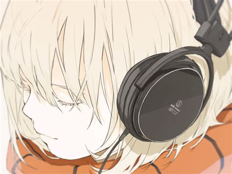 Wallpaper Loundraw Anime Girls Gray Hair Headphones 1600x1200