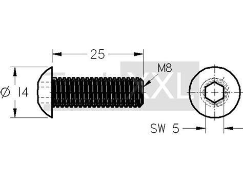 Half-round screw ISO 7380 M8x25 galvanized ️ Profile technology - Item No 100673