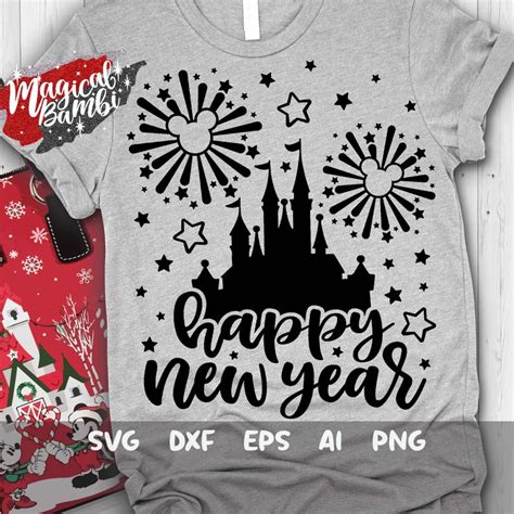Happy New Year Svg Disney Holidays Svg Disney New Year Svg Etsy
