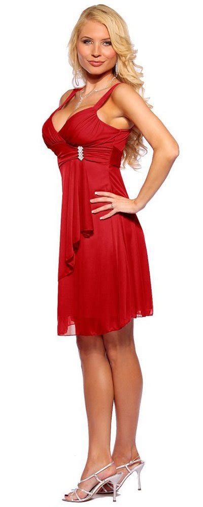 Sexy Empire Waist Prom Cocktail Party Evening Dress In Red Dresses