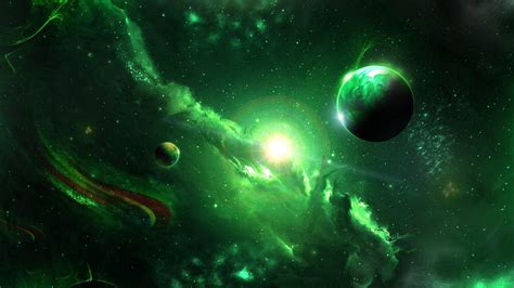 Create A Mesmerizing Visual Experience With Green Galaxy Background 4k