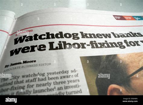 "Watchdog knew banks were Libor-fixing" newspaper headline in the