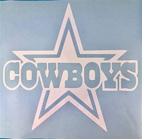 Dallas Cowboys Star Logo Large White Vinyl Decals N