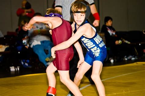 Two Young Boys Wrestling Editorial Stock Image Image Of Beginner