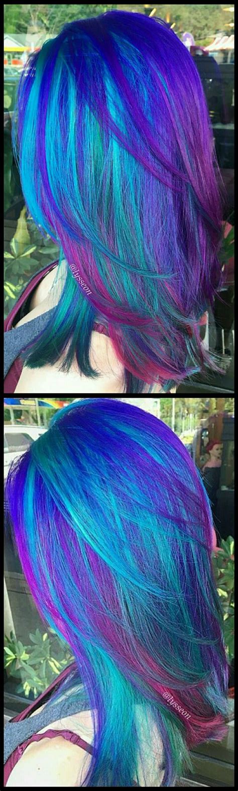 Electric Blue Purple Dyed Hair