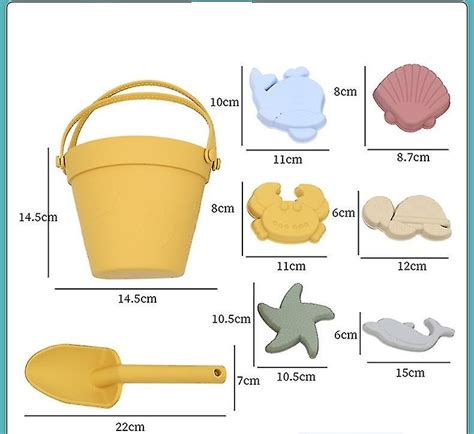 Silicone Beach Toys Wth Silicone Bucketshovelsand Molds Tool Set Kids