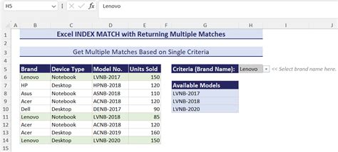 Excel Index Match Formulas With Returning Multiple Matches