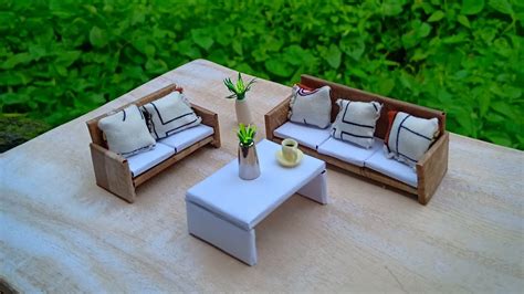 Diy Miniature Living Area From Cardboard How To Make Mini Sala Set