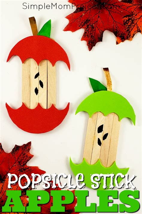 Easy And Fun Fall Apple Popsicle Stick Craft Simple Mom Project