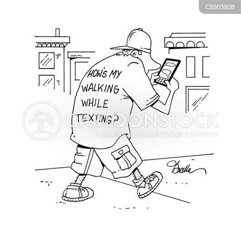 Texting While Walking Cartoons And Comics Funny Pictures From