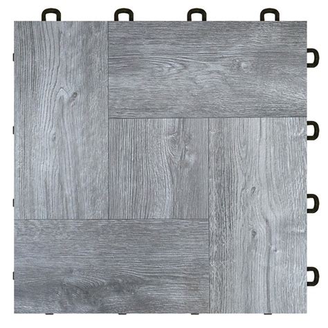 Interlocking Basement Flooring Tile Gray Wood Interlocking Flooring