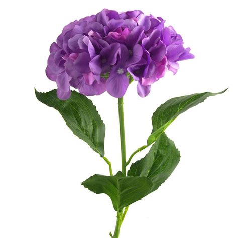 artificial silk hydrangea floral stem 34 inch purple